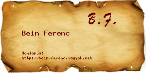 Bein Ferenc névjegykártya